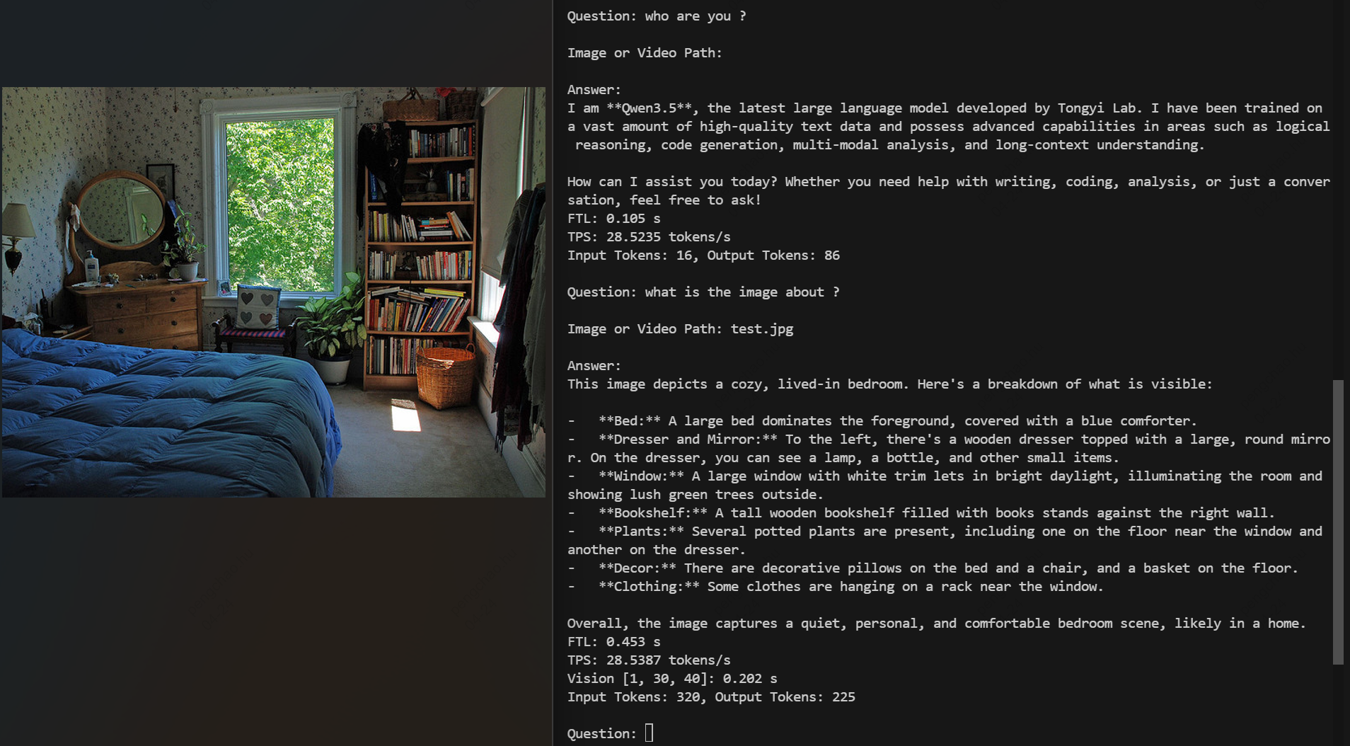 Qwen3.5-2B INT4 chat running on Sophgo BM1684X via TPU-MLIR